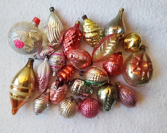 Vintage Christmas tree decorations, Christmas mercury Glass Ornaments - Made in USSR 22