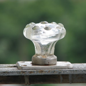 Vintage Not Used Door Handle, Door Knob - Glass and Metal. Furniture Supply. Unique supplies, transparent glass