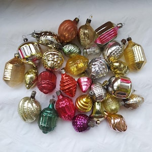 Vintage Christmas tree decorations, Christmas mercury Glass Ornaments - Made in USSR 29