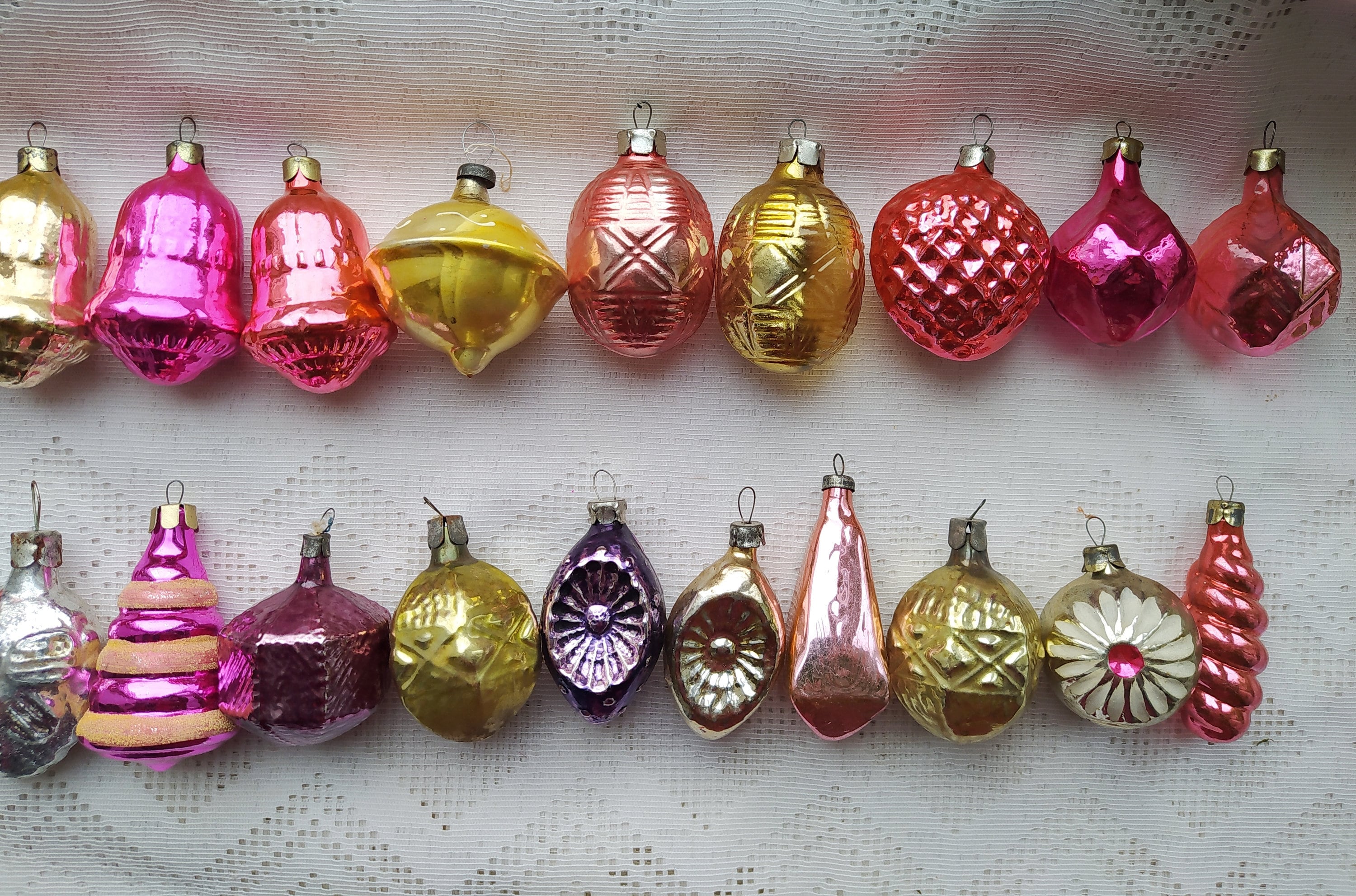 Vintage Christmas Tree Decorations, Christmas Mercury Glass
