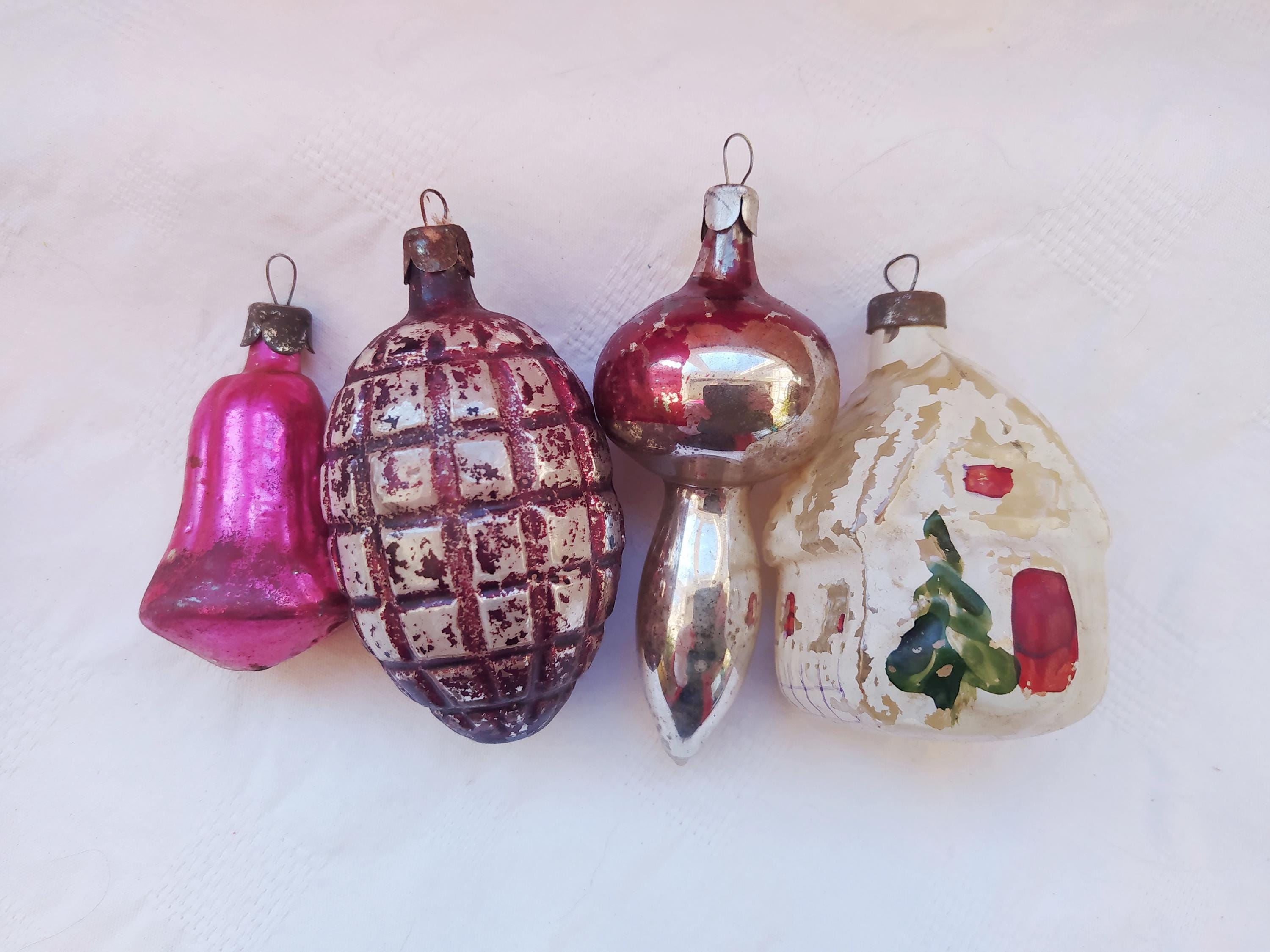 ソビエト ミニガラスオーナメントセット 15個 ヴィンテージ ソビエト ミニガラスオーナメントセット 15個 ヴィンテージ