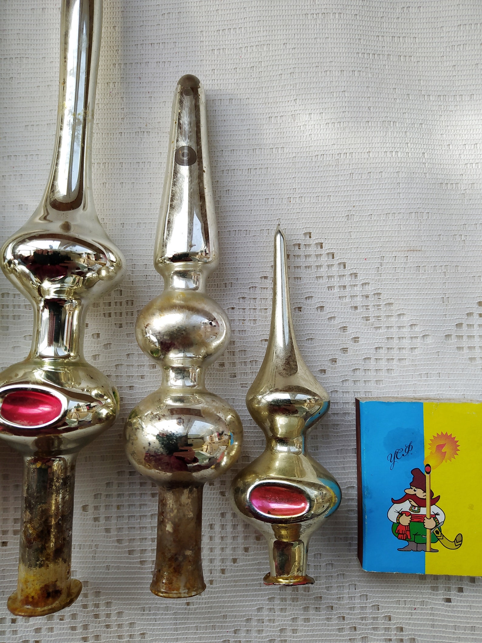 Vintage Christmas Tree Top Glass Ornament Hand Decorated Pink Etsy