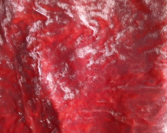 Vintage Plush Luxurious fabric (viscose on cotton base). Bright rich salmon color pink plush. 30 x 50 cm