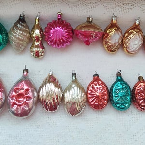 Vintage Christmas tree decorations, Christmas mercury Glass Ornaments - Made in USSR #10