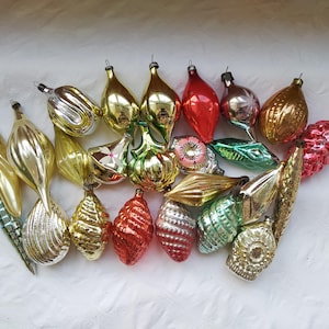 Vintage Christmas tree decorations, Christmas mercury Glass Ornaments - Made in USSR 25