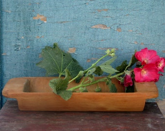 Primitive wooden dough bowl, natural wood, hand carved. Country cottage chic, Rustic home, Kitchen, Garden decor