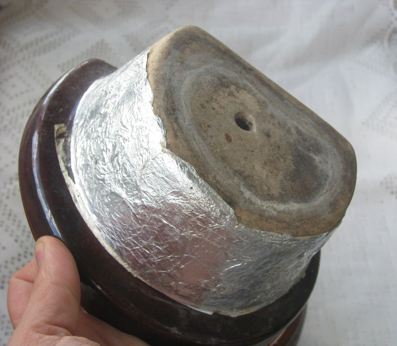 wall pocket USSR brown flower vase Vintage Ceramic Hanging Vase wall hanging planter home decor