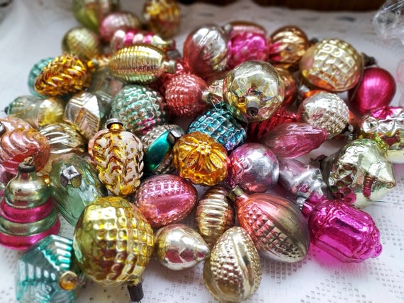 Vintage Christmas Tree Decorations, Christmas Mercury Glass