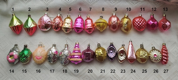 Vintage Christmas Tree Decorations, Christmas Mercury Glass