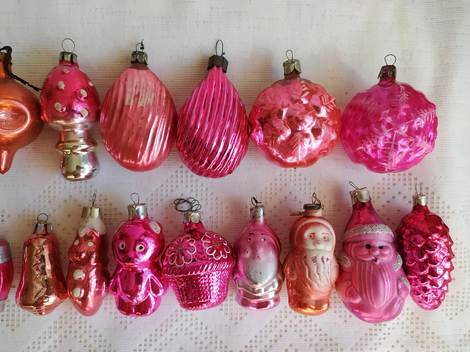Vintage Christmas Pink Tree Decorations Christmas Mercury - Etsy