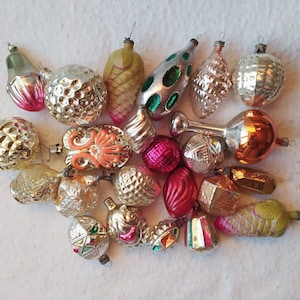 Vintage Christmas tree decorations, Christmas mercury Glass Ornaments - Made in USSR 17