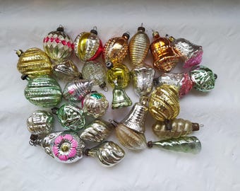 Vintage Christmas tree decorations, Christmas mercury Glass Ornaments - Made in USSR 27
