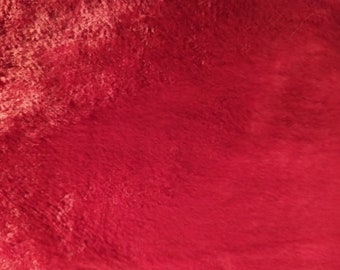 Yard of Vintage Red Bordo Plush Luxurious fabric (viscose on cotton base).