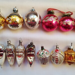 Christmas Silver Mercury Glass Ornaments, Germany Christmas tree decorations Made in DDR or USSR 1 image 7