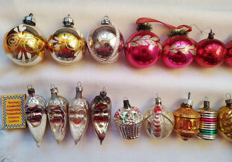 Christmas Silver Mercury Glass Ornaments, Germany Christmas tree decorations Made in DDR or USSR 1 image 7