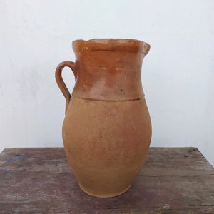 Very old antique ancient clay vessel - Black brown clay pot - Rustic bowl - Primitives decor- Country decor