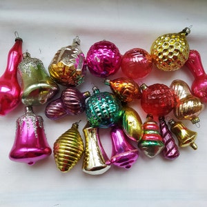 Vintage Christmas tree decorations, Christmas mercury Glass Ornaments - Made in USSR 23