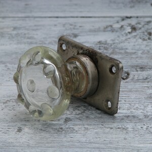 Vintage Not Used Door Handle, Door Knob. Tranparent Glass and Metal. Furniture Supply image 2