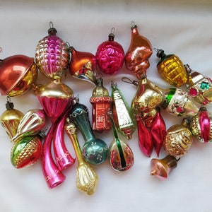 Vintage Christmas tree decorations, Christmas mercury Glass Ornaments - Made in USSR 16