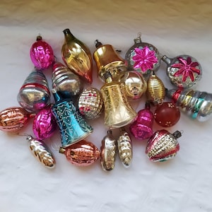 Vintage Christmas tree decorations, Christmas mercury Glass Ornaments - Made in USSR 24