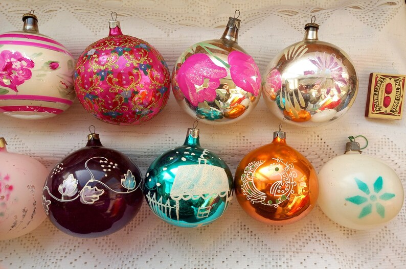 Large Soviet Christmas Tree Decorations Snowflake Ball Bulb | Etsy