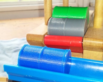 LOT 3 Fuel Gas Barrel set Thomas The Train Wooden set compatible, custom made