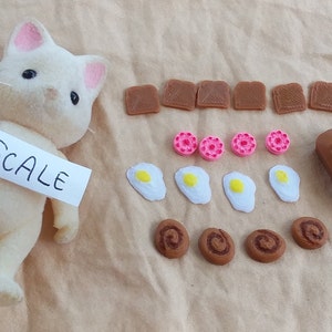 Calico Critters Sylvanian Dollhouse compatible Breakfast Food set miniatures