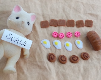 Calico Critters Sylvanian Dollhouse compatible Desayuno Comida set miniaturas