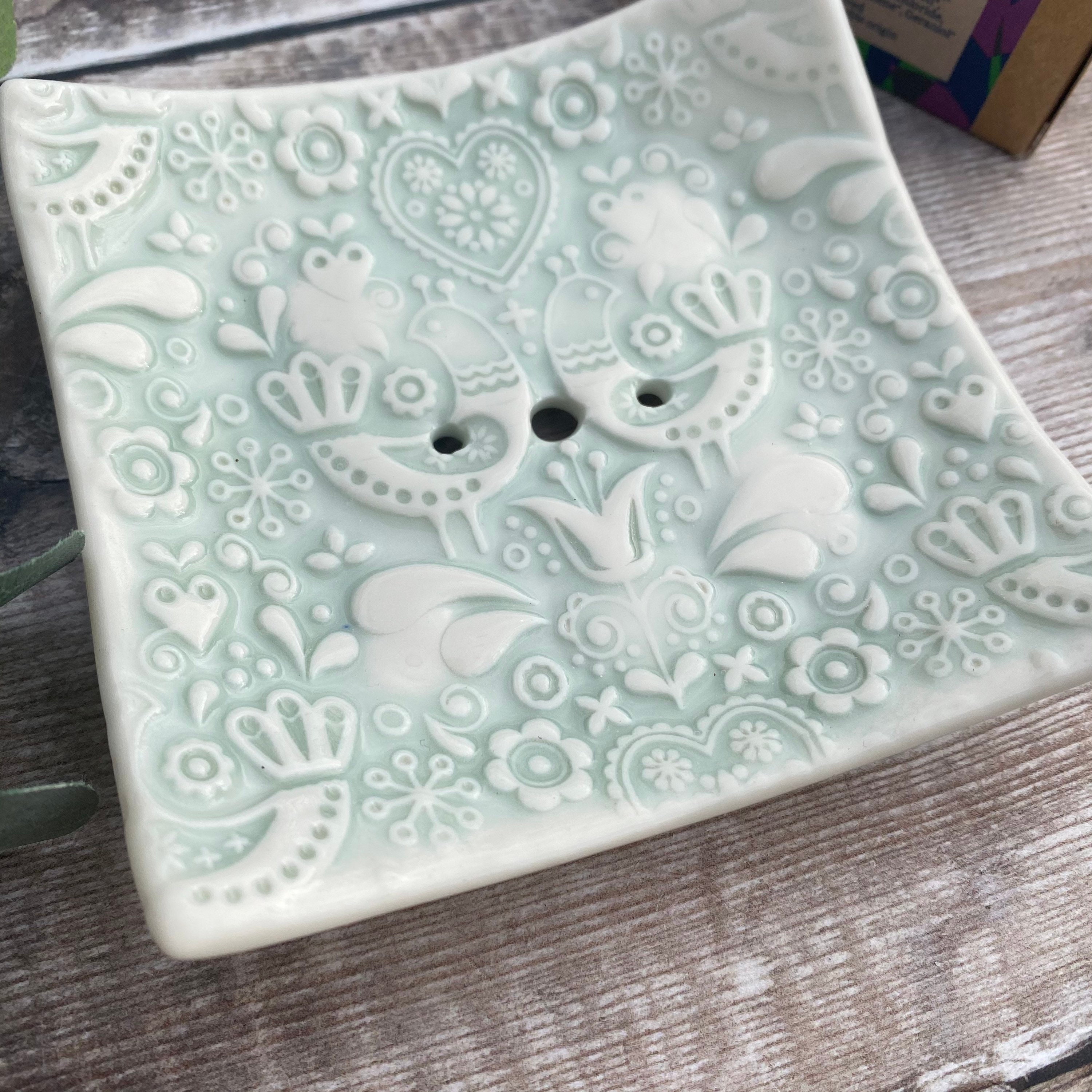 Beautiful handmade porcelain soap dish gift set Etsy
