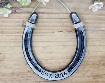 Engraved Horseshoe, Customized Western Decor, 6th or 11th Anniversary Gift