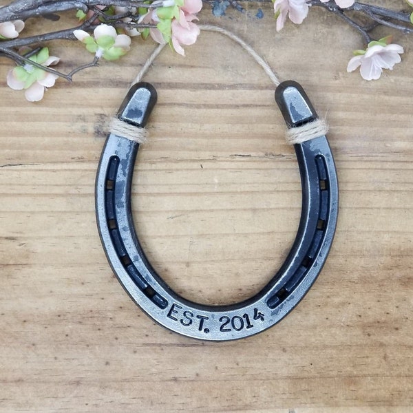 Engraved Horseshoe, Customized Western Decor, 6th or 11th Anniversary Gift