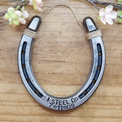 Engraved Horseshoe Steel Anniversary Gift 11th Anniversary Etsy