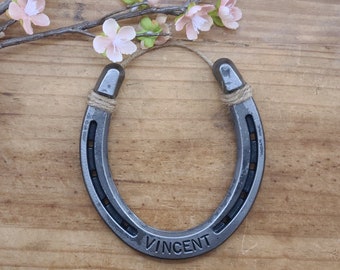 Engraved Horseshoe Wall Hanging, Gift For Equestrians, Stall Sign