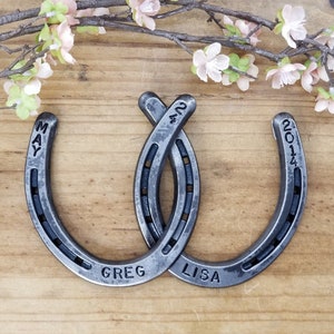 Personalized Intertwined Horseshoe Wall Hanging, Anniversary Gift, For Horse Lovers