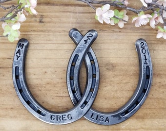 Personalized Intertwined Horseshoe Wall Hanging, Anniversary Gift, For Horse Lovers