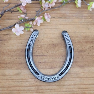 Engraved Wedding Gift, Anniversary Horseshoe, Steel Gift, Gift for the Couple