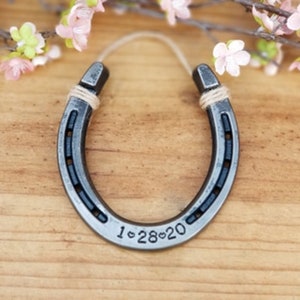 Anniversary Horseshoe Wall Hanging, Gift For Horse Lovers, Personalized, Engraved Horseshoe