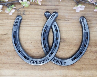 Engraved Linked Horseshoe Wall Hanging, Anniversary Gift, For Horse Lovers