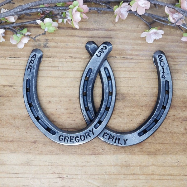 Engraved Linked Horseshoe Wall Hanging, Anniversary Gift, For Horse Lovers