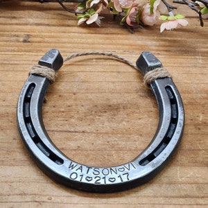 6 Year Anniversary Gift, Horse Lover Gift, Engraved Horseshoe, Iron Anniversary, Gift for the Couple