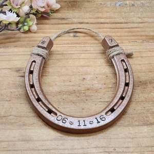 Copper Anniversary Gift for Wife, 7th Anniversary Horseshoe, Personalized Gift for the Couple, Lucky Horseshoe