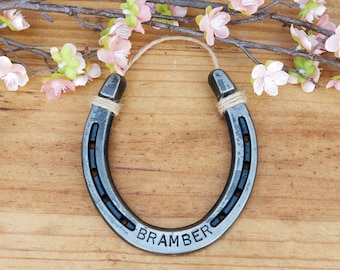 Steel Anniversary Gift for Wife, Personalized Horseshoe, 11th Anniversary Gift for Husband
