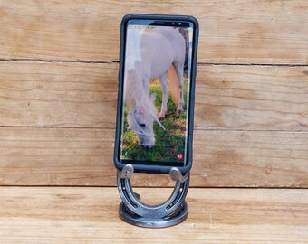 Horse Lover Gift, Cell Phone Holder, Holiday Gift for Him, Horseshoe Gift, Cell Phone Stand, Holiday Gift for Horse Lover