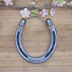 6 Year Anniversary Gift, Iron Anniversary Gift, Engraved Horseshoe, Gift for Her, Gift for Him