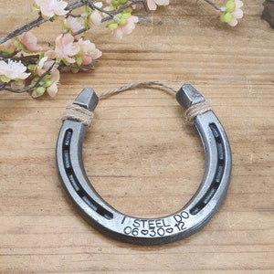 Engraved Horseshoe, Steel Anniversary Gift, 11th Anniversary Gift, Gift for the Couple