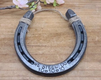Personalized Horseshoe, Steel Anniversary Gift, 11th Anniversary Gift, Gift for the Couple