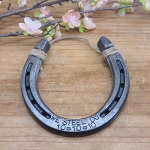 Personalized Horseshoe, Steel Anniversary Gift, 11th Anniversary Gift, Gift for the Couple