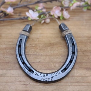 Housewarming Gift, Bless Our Home, First Home Gift, New Home Gift, Horseshoe Decor, New Neighbor Gift, Closing Gift, Horseshoe Gift