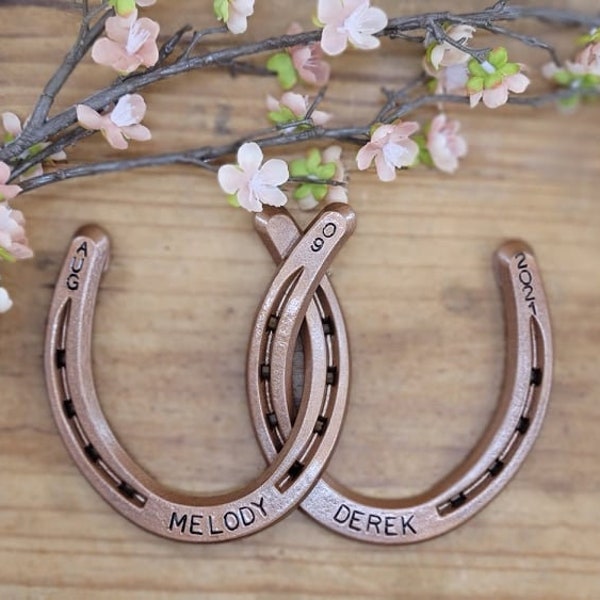 Personalized Copper Horseshoe Wall Hanging, 7th Anniversary Gift, Copper Anniversary, For Horse Lovers