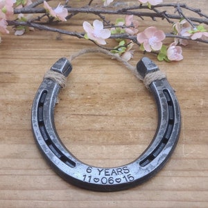 6th Anniversary Gift, Horse Lover Gift, Engraved Horseshoe, Iron Anniversary, Gift for the Couple